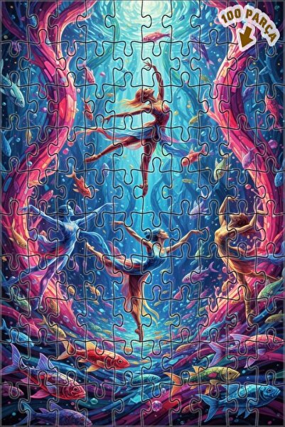 Teona Ahşap راقصو الباليه تحت الماء، أسماك ملونة، لغز خشبي مؤطر بطبقتين، 100 ...