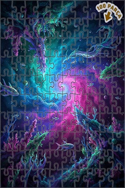 Teona Ahşap لغز خشبي على شكل أسماك في بحر المرجان المجرمي، ذو طبقتين، 100 قطع...