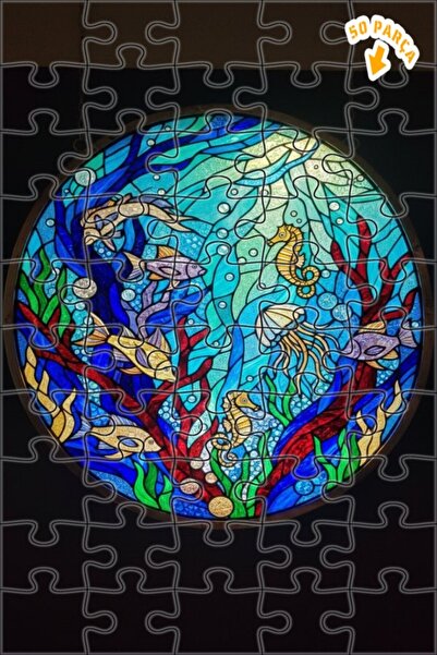 Teona Ahşap لغز خشبي ذو طبقتين بإطار من سلسلة سحر تحت البحر 50 قطعة 15x25