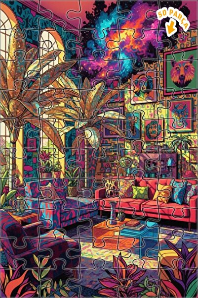 Teona Ahşap لغز خشبي مزدوج الطبقات من سايديكيليك سالون دو، 50 قطعة، مقاس 15x25