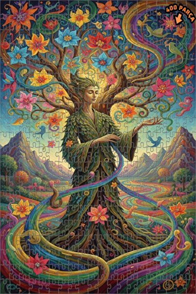 Teona Ahşap لغز خشبي مؤطر من طبقتين من رينك كامبشور تري فوم آرت، 400 قطعة، 35x35