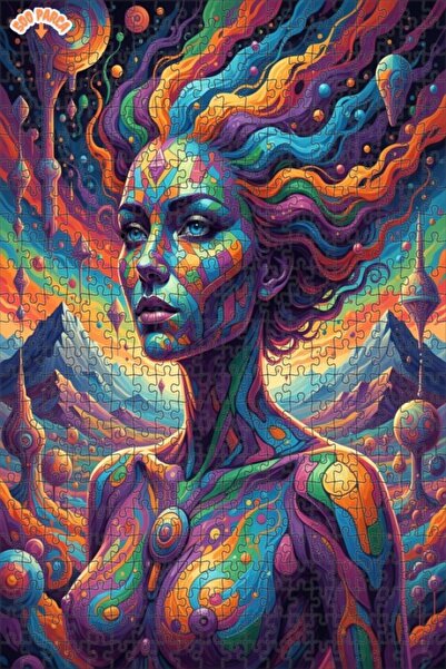 Teona Ahşap لوحة زيتية ملونة لصورة امرأة بأسلوب تجريدي، ألغاز خشبية مؤطرة بطب...