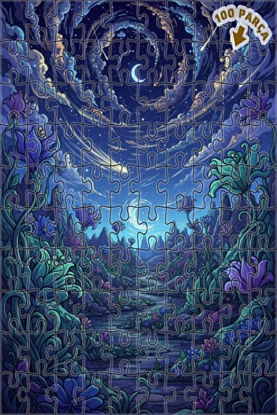 Teona Ahşap لغز خشبي مؤطر من طبقتين من ريفي دريم فالي ماجيك نايت، 100 قطعة، 2...