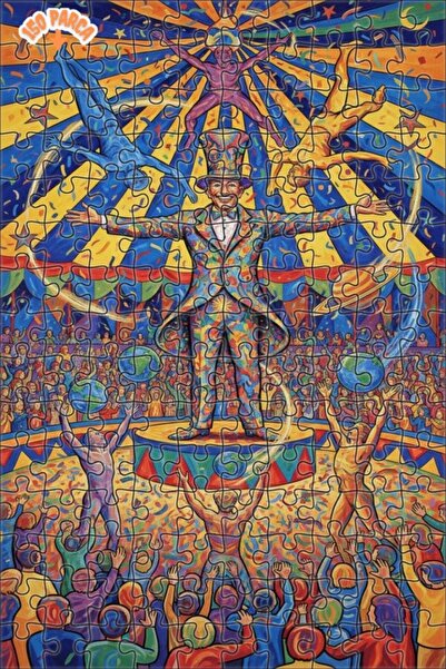 Teona Ahşap لغز خشبي بتصميم عرض السيرك، لغز خشبي ذو طبقتين بإطار، 150 قطعة، 2...