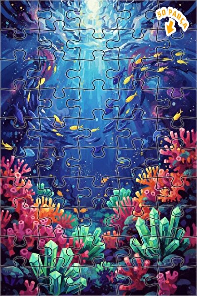 Teona Ahşap لغز الغطس تحت الماء: المرجان الكريستالي، لوحة زيتية، أحجية خشبية ...