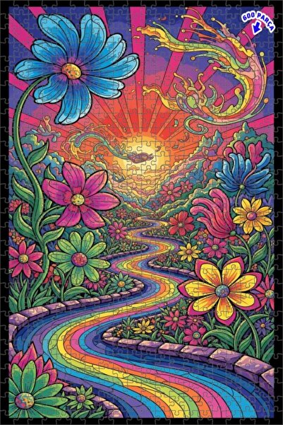 Teona Ahşap لغز خشبي ذو طبقتين على شكل شلال بلون السماء 600 قطعة 50x35