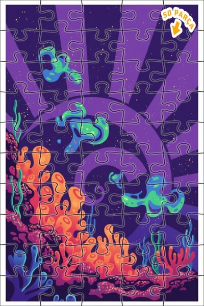 Teona Ahşap إبداعات الأعماق الغامضة الملونة، لغز خشبي ذو طبقتين بإطار، 50 قطع...