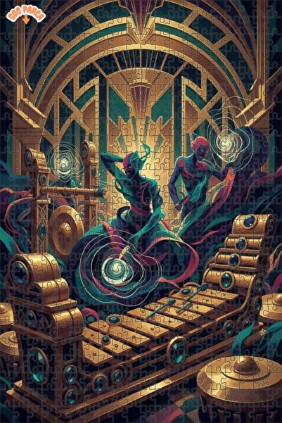 Teona Ahşap لغز خشبي مؤطر من طبقتين بتصميم آرت ديكو ميوزيك سيمفوني 500 قطعة 5...