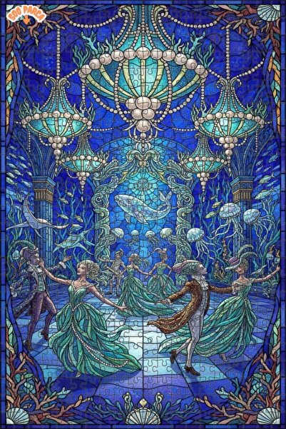 Teona Ahşap Magical Sea Ball Double Layer Framed Wooden Puzzle 500 Pieces 50X30