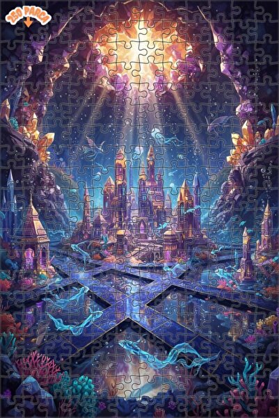 Teona Ahşap Mysterious Crystal City Double Decker Framed Wooden Puzzle 250 Pi...