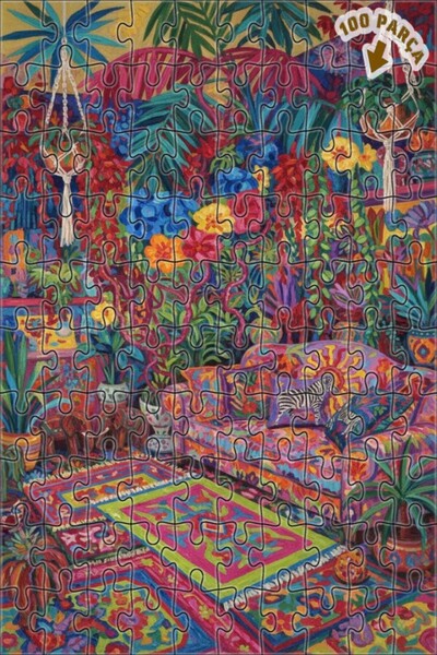 Teona Ahşap لغز خشبي مؤطر بطبقتين بتصميم بوهو تروبيكال جاردن بألوان زاهية، 10...