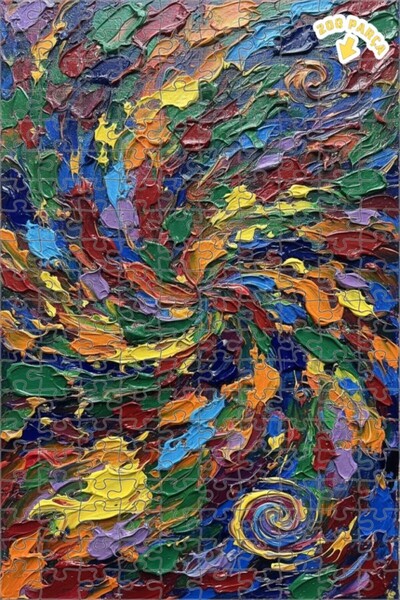 Teona Ahşap لغز خشبي مؤطر بطبقتين بمظهر ألوان زيتية دوارة نابضة بالحياة 200 ق...