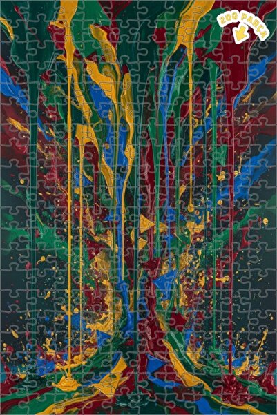 Teona Ahşap لغز خشبي مؤطر من طبقتين من Soyut Damla Art، 200 قطعة، مقاس 25x35