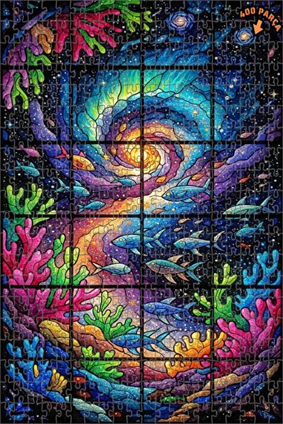 Teona Ahşap لغز خشبي رائع متعدد الألوان على شكل أسماك ومرجان، ذو طبقتين، 400 ...