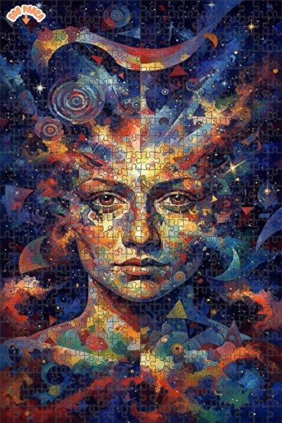 Teona Ahşap لغز خشبي مؤطر ذو طبقتين بتصميم فني حديث بمظهر ألوان مائية للوجه ا...