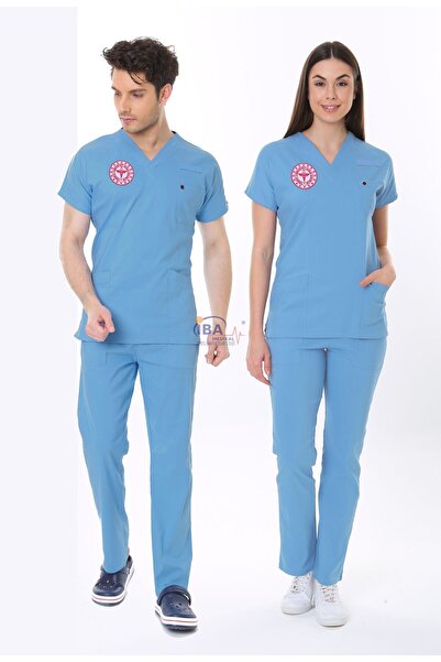 İBA MEDİKAL ALASKA MAVİSİ DOKTOR HEKİM FORMASI LİKRALI SCRUBS TAKIM (ALASKAN ...
