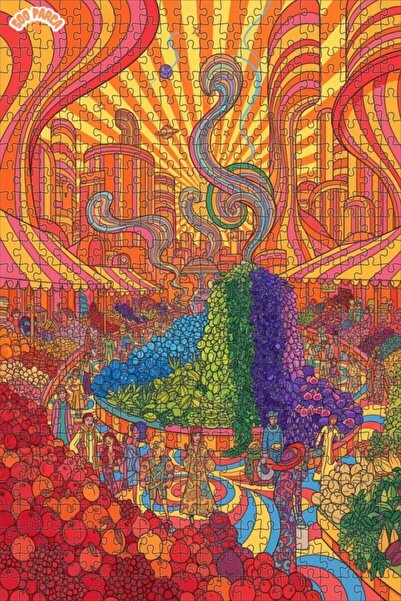 Teona Ahşap لغز خشبي مزدوج الطبقات من سايكديليك ماركت بلاي، 500 قطعة، مقاس 50x30