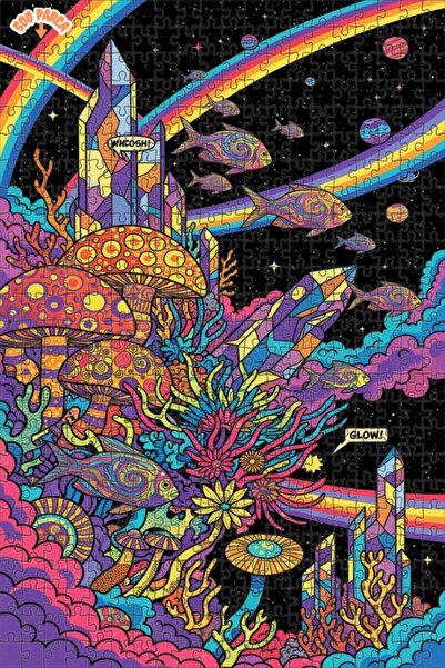 Teona Ahşap لغز الغابة الغامضة للأسماك الملونة، لغز خشبي ذو طبقتين، 500 قطعة،...