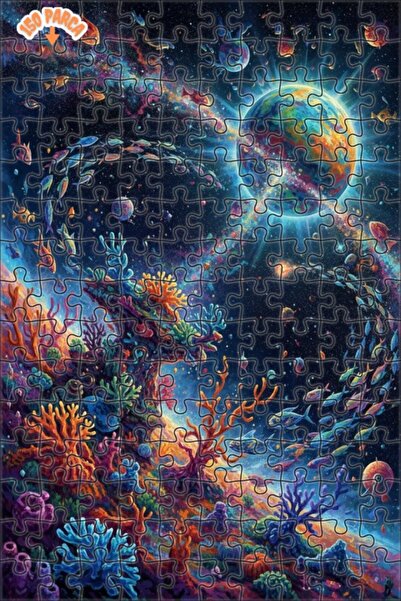 Teona Ahşap لغز فني على شكل لوحة زيتية لحلم الغواصة الفلكية 150 قطعة 20x30