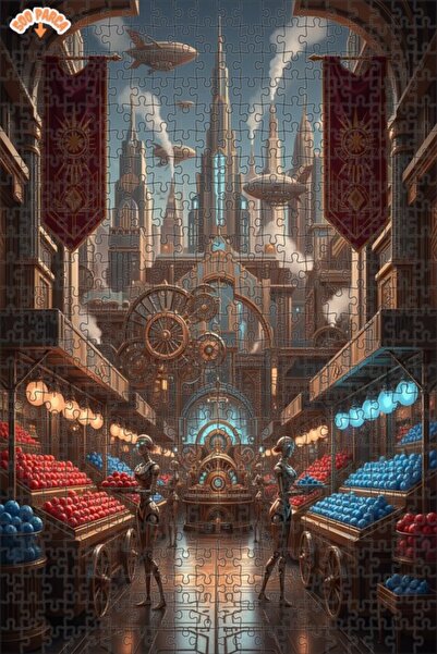 Teona Ahşap لغز خشبي بإطار مزدوج الطبقات بتصميم ستيامبنك ماركت فاخر، 500 قطعة...