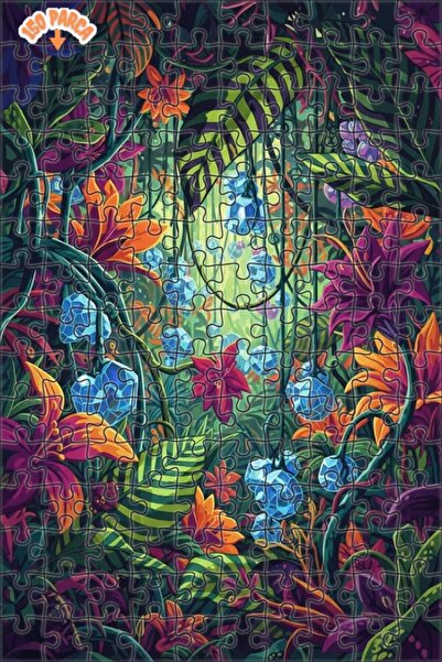 Teona Ahşap لغز الغابة الغامضة قطرات الكريستال لوحة زيتية ذات طبقتين مؤطرة من...