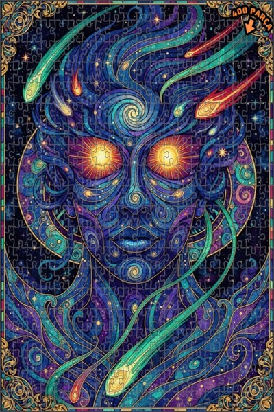 Teona Ahşap لغز خشبي ذو طبقتين على شكل وجه كوني 400 قطعة 35x35