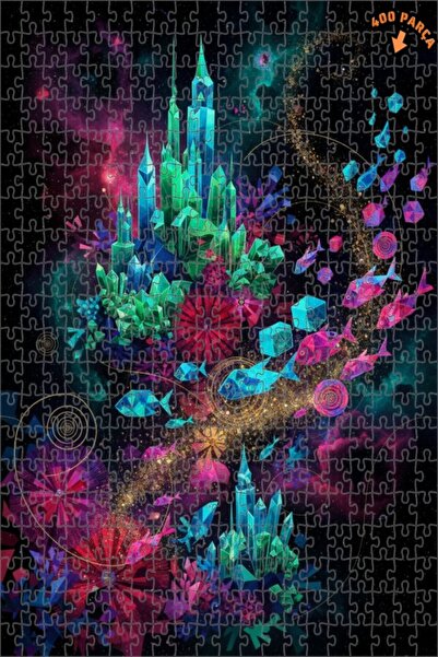 Teona Ahşap لغز خشبي مؤطر بطبقتين من كريستال شاتو فيش سوبي ديجيتال آرت، 400 ق...