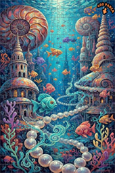 Teona Ahşap لغز خشبي بإطار مزدوج الطبقات بمظهر لوحة زيتية تحت الماء 400 قطعة ...