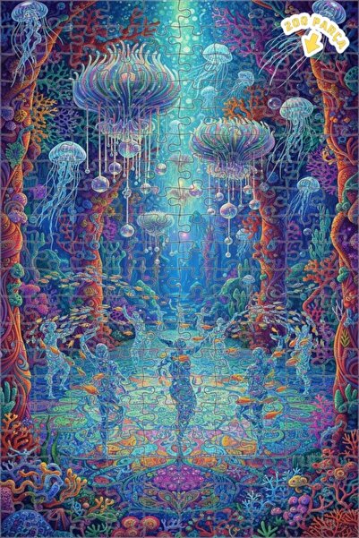 Teona Ahşap لغز خشبي مؤطر ذو طبقتين بتصميم رقصة تحت الماء باللون الزيتي 200 ق...