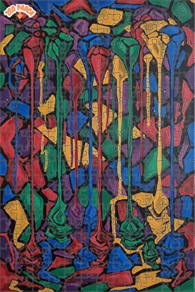 Teona Ahşap لغز خشبي مؤطر ذو طبقتين من Soyut Damla Art، 250 قطعة، مقاس 30x30