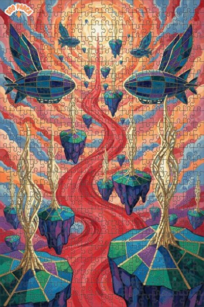 Teona Ahşap لغز خشبي بتصميم طائرات هوائية وجزر عائمة ذات مظهر زيتوني، 500 قطع...