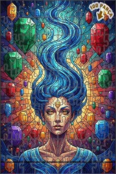 Teona Ahşap لغز خشبي مؤطر ذو طبقتين من موزاييك آرت للسيدات من سافير سكاي، 100...