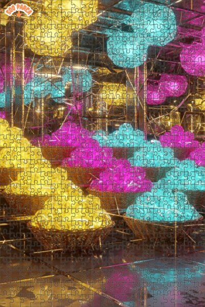 Teona Ahşap Sparkling Crystal Dream Double Layer Framed Wooden Puzzle 500 Pie...