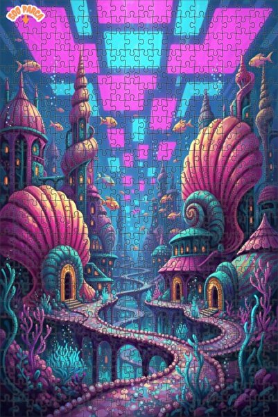 Teona Ahşap لوحة زيتية لمنظر مدينة البحر السحرية 500 قطعة مقاس 50x30