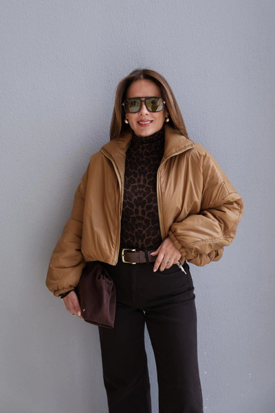 Purple by Banu Camel Puffer Coat