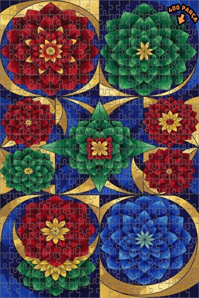 Teona Ahşap لغز خشبي مؤطر ذو طبقتين بتصميم زهور سحرية ومظهر مائي عصري 400 قطع...