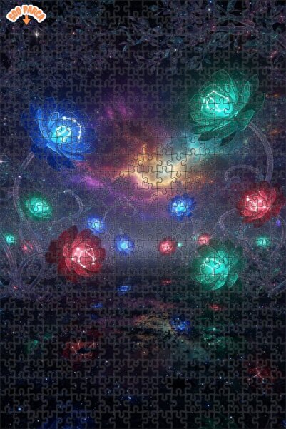 Teona Ahşap لغز خشبي مؤطر ذو طبقتين من كوزميك فلاور بورش ستارز، 500 قطعة، 50x...