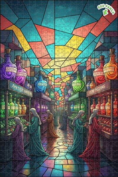 Teona Ahşap متجر الإكسير السحري - لغز خشبي مؤطر بطبقتين 800 قطعة 70x50