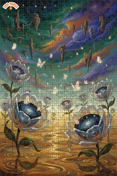 Teona Ahşap لغز الأزهار من الكون الغامض، لوحة زيتية ذات طبقتين، لغز خشبي مؤطر...