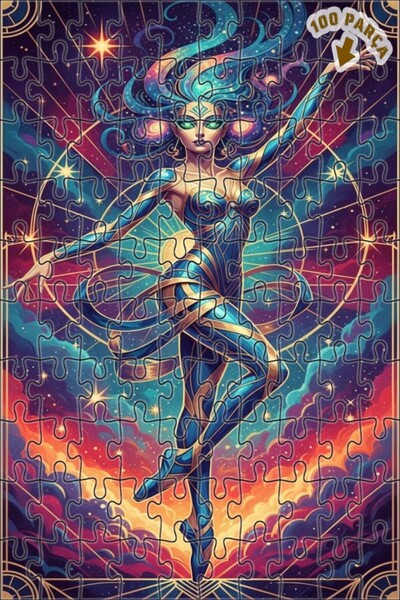 Teona Ahşap لغز خشبي مؤطر ذو طبقتين من Ancient Cosmic Dancer Art مكون من 100 ...