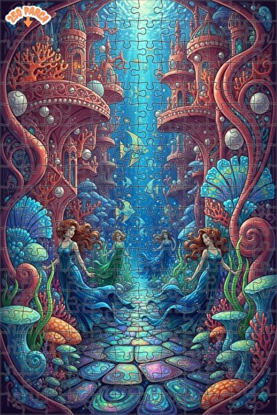 Teona Ahşap Mermaid Palace Fairytale Look Oil Painting Art Wooden Puzzle 250 ...