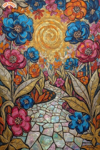 Teona Ahşap لغز خشبي على شكل حديقة شمسية بتصميم لوحة زيتية، لغز خشبي مؤطر بطب...