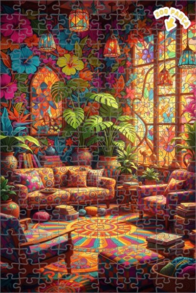 Teona Ahşap لغز خشبي مؤطر من طبقتين من بوهيم آرت كولورز سالون، 200 قطعة، 25x35