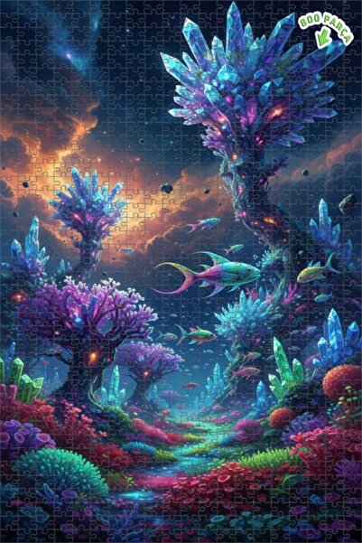 Teona Ahşap فن أسماك الغابة الكريستالية الرائع 800 قطعة 70x50