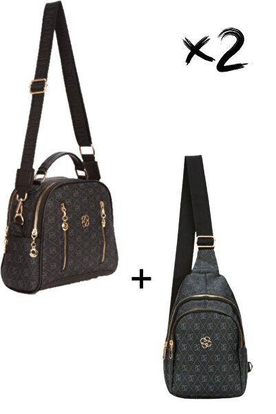 Newish Polo Women's Patterned Daily Crossbody Bag and Shoulder Bag – Gold Zip...