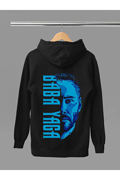 MAGORS Hanorac cu glugă din bumbac imprimat JOHN WICK, cu mânecă lungă, cu că...