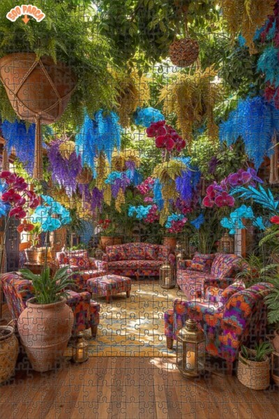 Teona Ahşap لغز خشبي مؤطر ذو طبقتين بنمط ملون من مجموعة حديقة الزهور 500 قطعة...