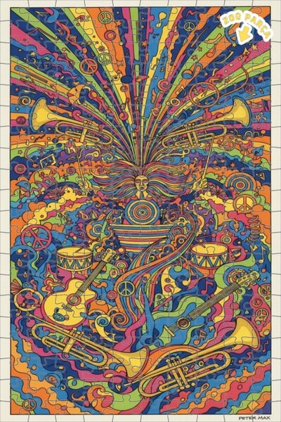 Teona Ahşap لغز خشبي مؤطر ذو طابقين من سايكيديليك ميوزيك دريم، 200 قطعة، 25x35