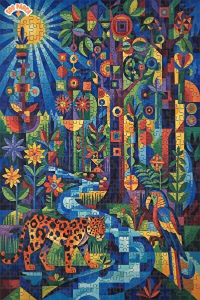 Teona Ahşap Forest Creatures Double-Layer Framed Wooden Puzzle 500 Pieces 50X30