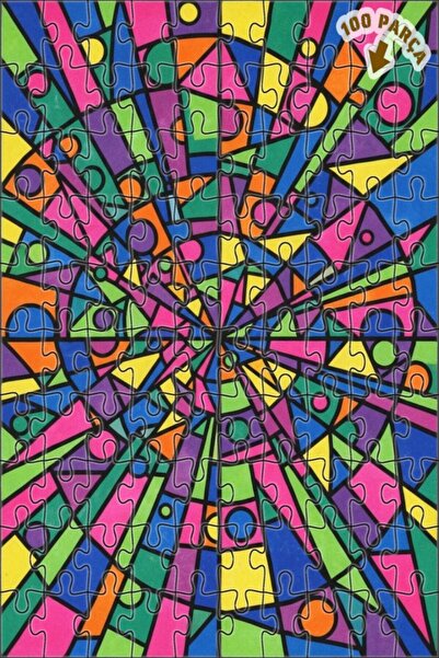 Teona Ahşap لغز خشبي بنمط هندسي نابض بالحياة بمظهر الألوان المائية 100 قطعة 2...